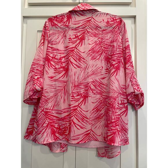 White Stag Pink layered tank and overshirt 2X   18W/20W - Picture 2 of 5